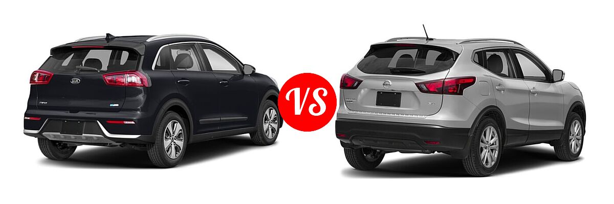 2018 Kia Niro SUV FE / LX vs. 2018 Nissan Rogue Sport SUV S / SV - Rear Right Comparison