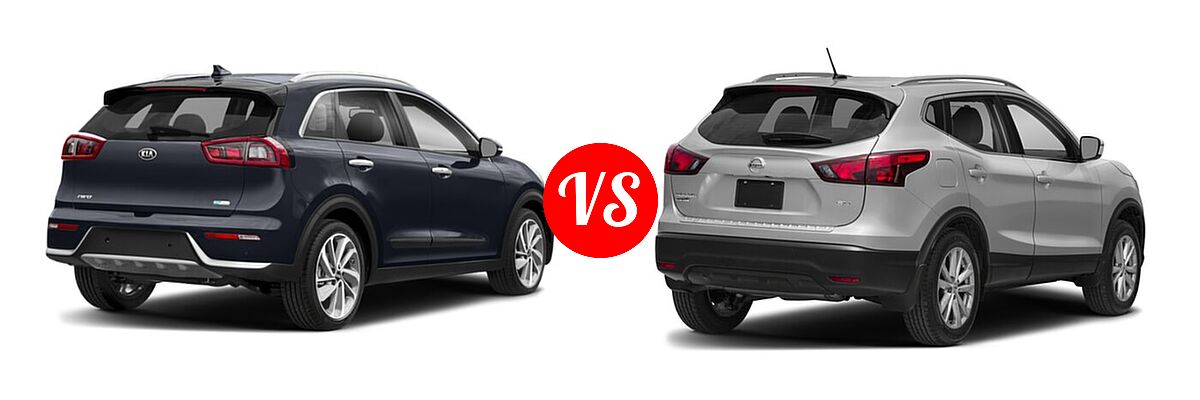 2018 Kia Niro SUV EX vs. 2018 Nissan Rogue Sport SUV S / SV - Rear Right Comparison