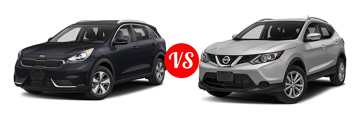 2018 Kia Niro SUV FE / LX vs. 2018 Nissan Rogue Sport SUV S / SV - Front Left Comparison