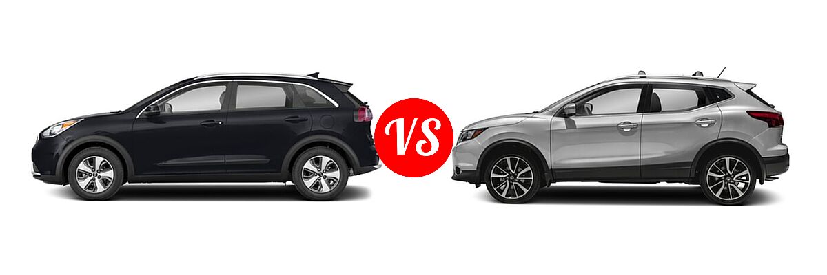 2018 Kia Niro SUV FE / LX vs. 2018 Nissan Rogue Sport SUV SL - Side Comparison