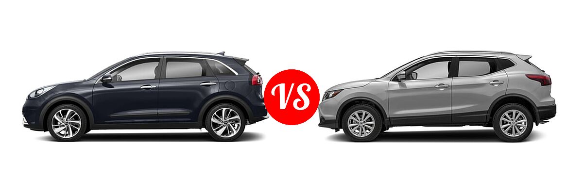 2018 Kia Niro SUV EX vs. 2018 Nissan Rogue Sport SUV S / SV - Side Comparison