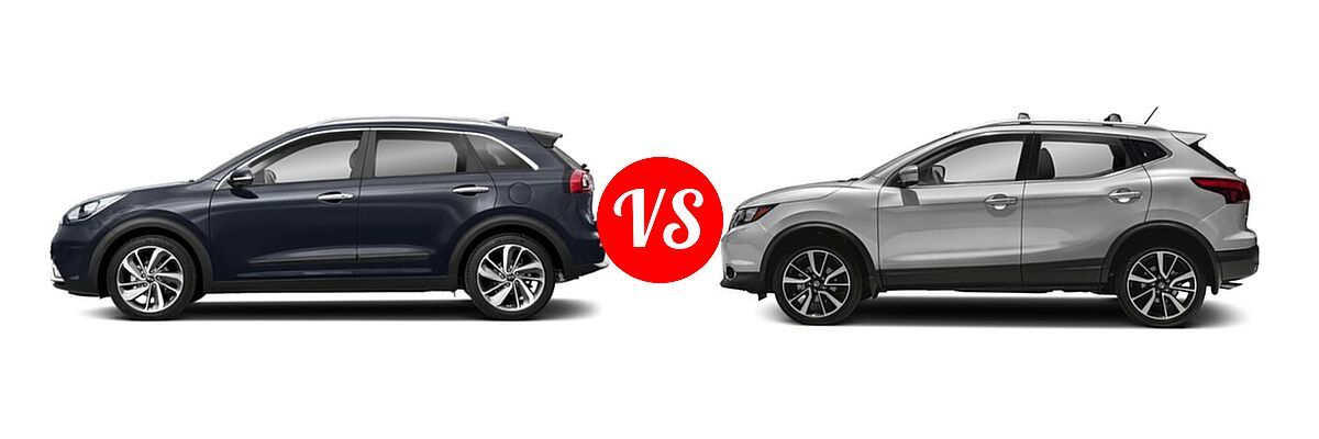 2018 Kia Niro SUV EX vs. 2018 Nissan Rogue Sport SUV SL - Side Comparison