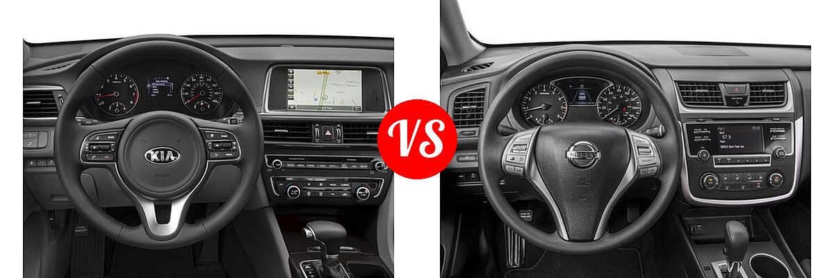 2017 Kia Optima Sedan EX / LX / LX 1.6T vs. 2017 Nissan Altima Sedan 2.5 / 2.5 S / 2.5 SV - Dashboard Comparison
