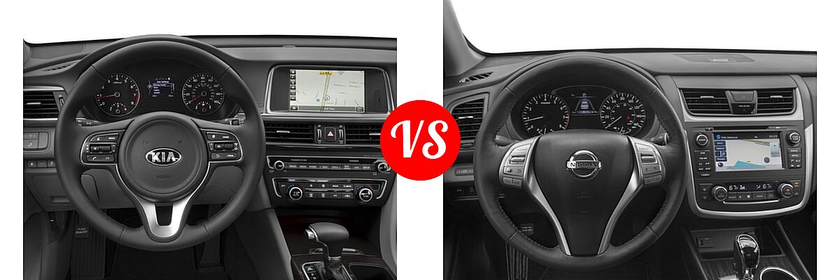 2017 Kia Optima Sedan EX / LX / LX 1.6T vs. 2017 Nissan Altima Sedan 2.5 SL / 3.5 SL - Dashboard Comparison