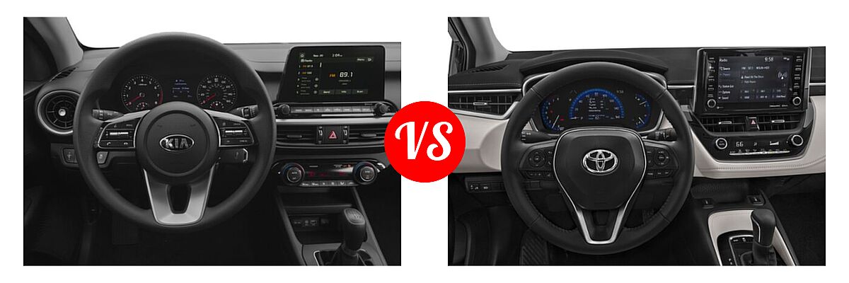 2020 Kia Forte Sedan FE vs. 2020 Toyota Corolla Sedan XLE - Dashboard Comparison