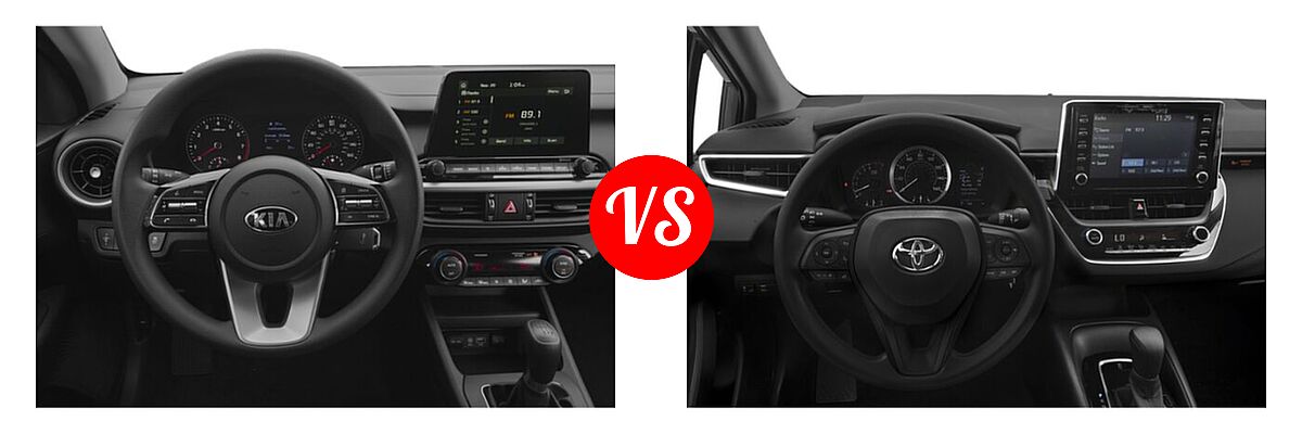 2020 Kia Forte Sedan FE vs. 2020 Toyota Corolla Sedan L / LE - Dashboard Comparison