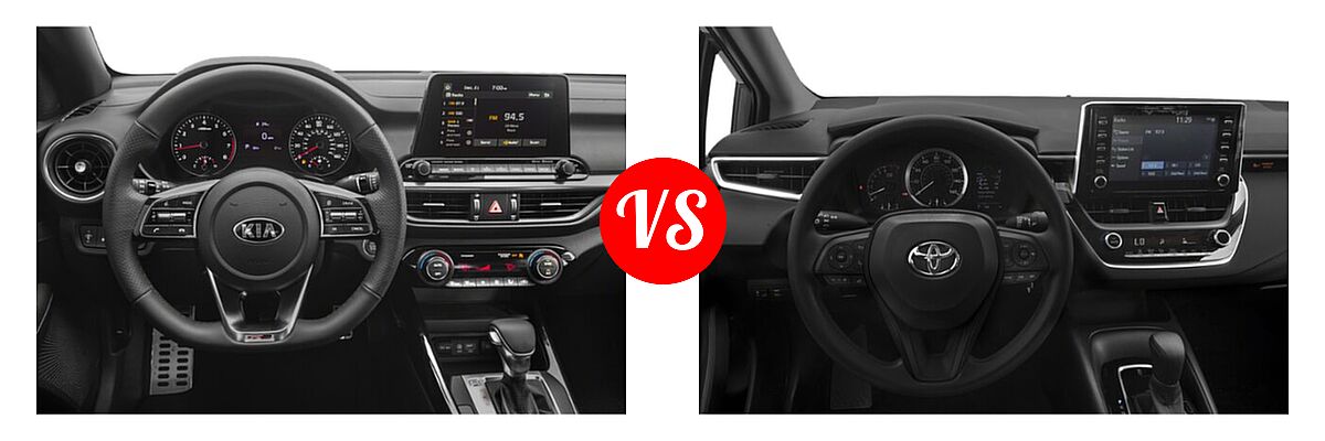 2020 Kia Forte Sedan GT-Line vs. 2020 Toyota Corolla Sedan Nightshade - Dashboard Comparison