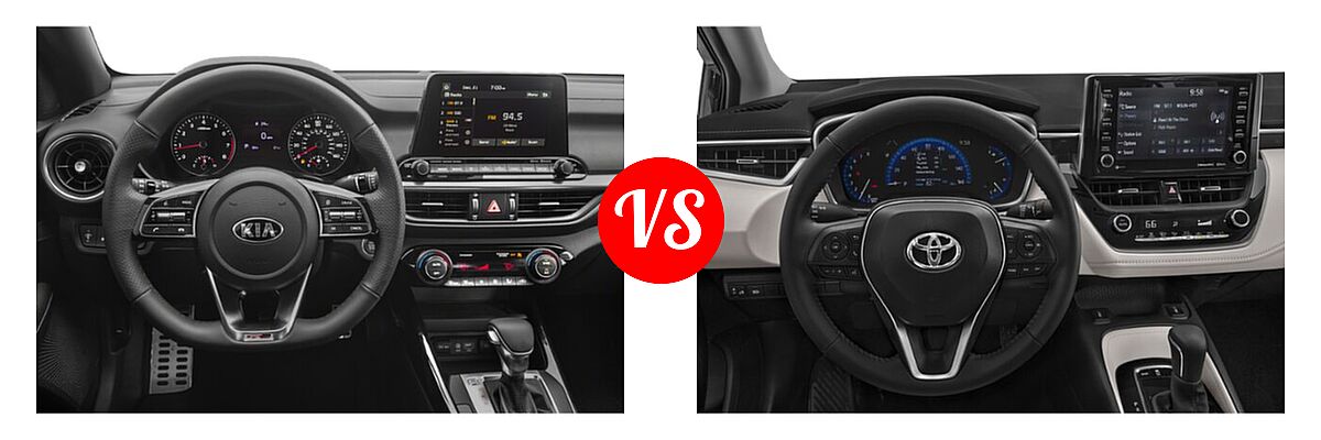 2020 Kia Forte Sedan GT-Line vs. 2020 Toyota Corolla Sedan XLE - Dashboard Comparison