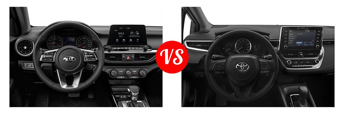 2020 Kia Forte Sedan EX vs. 2020 Toyota Corolla Sedan Nightshade - Dashboard Comparison