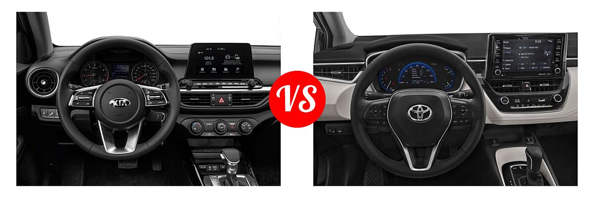 2020 Kia Forte Sedan EX vs. 2020 Toyota Corolla Sedan XLE - Dashboard Comparison