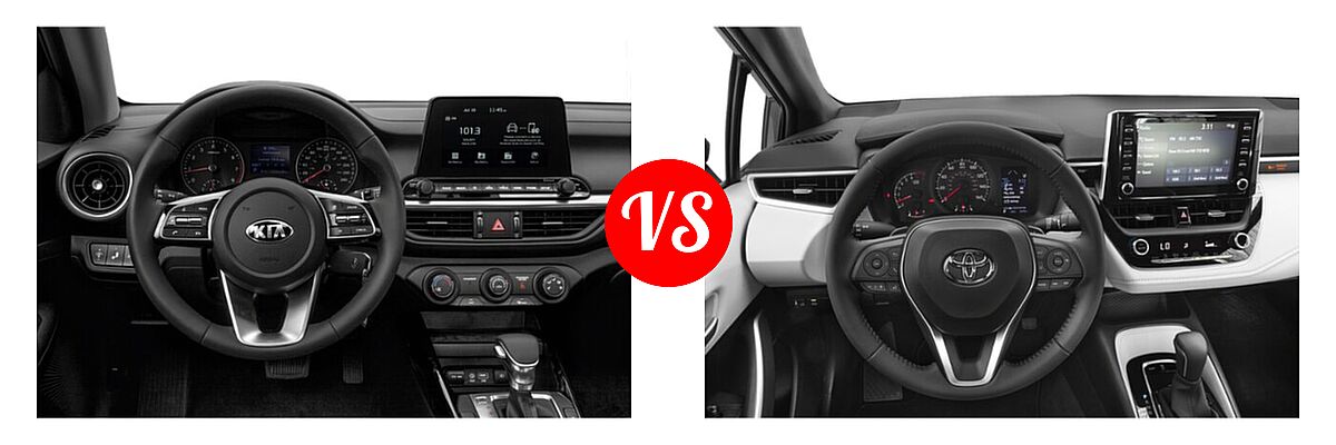 2020 Kia Forte Sedan EX vs. 2020 Toyota Corolla Sedan SE / XSE - Dashboard Comparison
