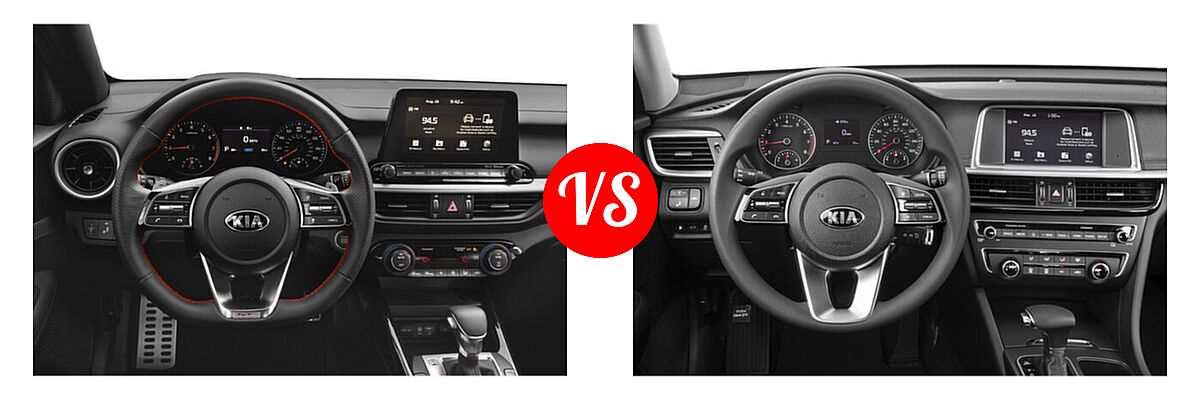 2020 Kia Forte Sedan GT vs. 2020 Kia Optima Sedan LX - Dashboard Comparison
