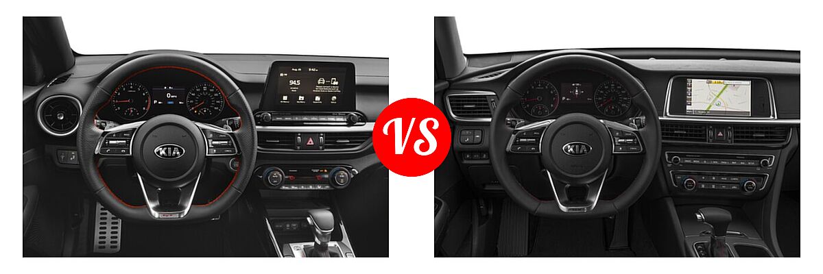 2020 Kia Forte Sedan GT vs. 2020 Kia Optima Sedan SX - Dashboard Comparison