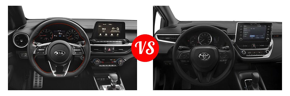 2020 Kia Forte Sedan GT vs. 2020 Toyota Corolla Sedan Nightshade - Dashboard Comparison