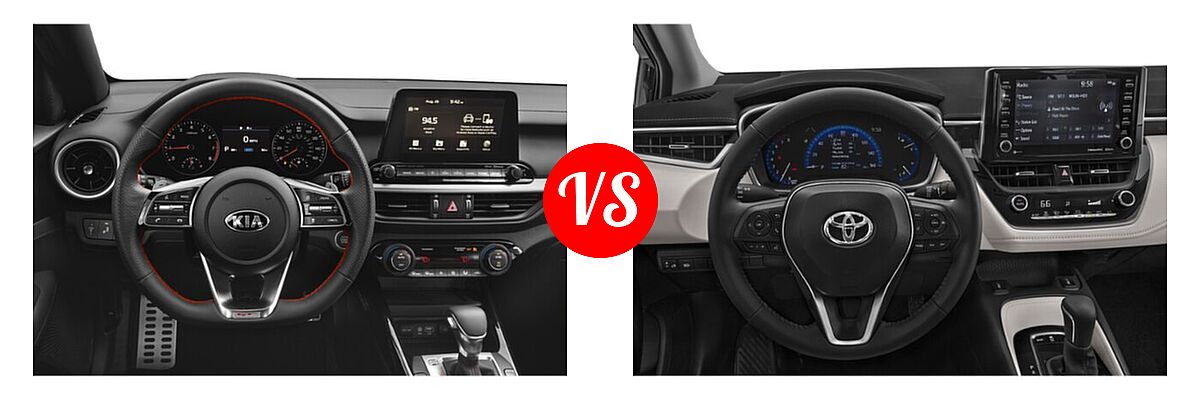 2020 Kia Forte Sedan GT vs. 2020 Toyota Corolla Sedan XLE - Dashboard Comparison
