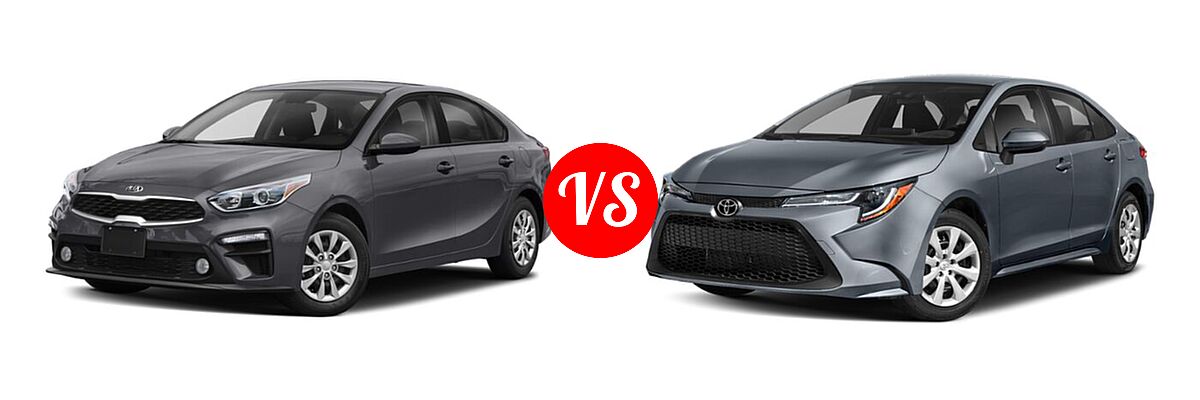 2020 Kia Forte Sedan FE vs. 2020 Toyota Corolla Sedan Nightshade - Front Left Comparison