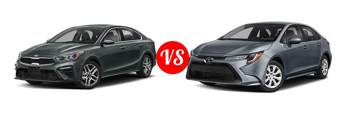 2020 Kia Forte Sedan LXS vs. 2020 Toyota Corolla Sedan L / LE - Front Left Comparison