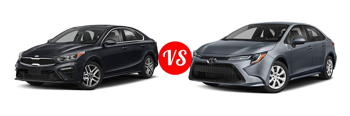 2020 Kia Forte Sedan EX vs. 2020 Toyota Corolla Sedan Nightshade - Front Left Comparison