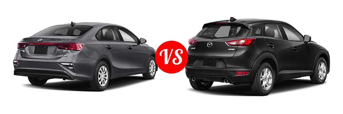 2020 Kia Forte Sedan FE vs. 2020 Mazda CX-3 Sedan Sport - Rear Right Comparison