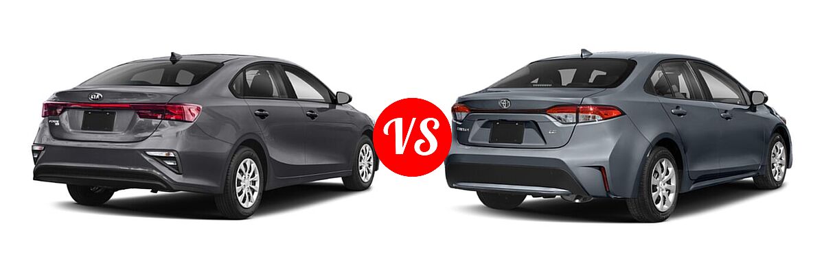 2020 Kia Forte Sedan FE vs. 2020 Toyota Corolla Sedan Nightshade - Rear Right Comparison