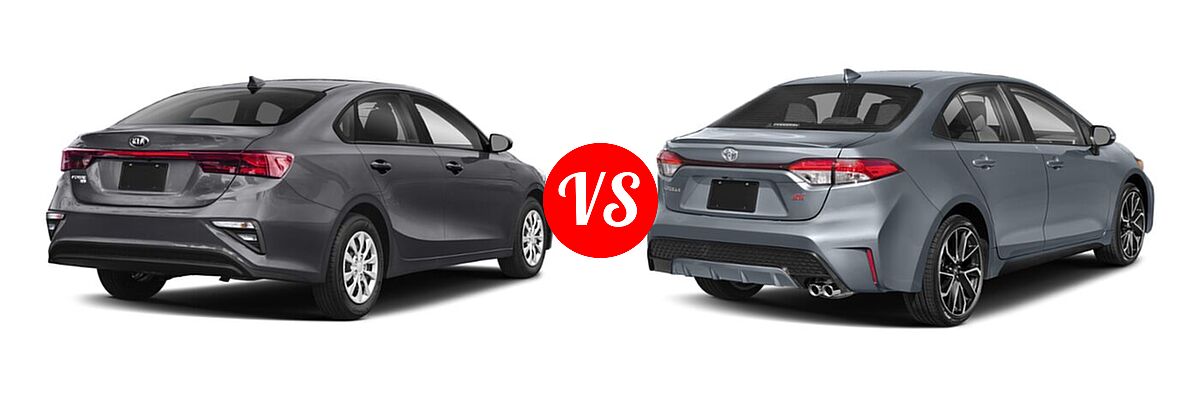 2020 Kia Forte Sedan FE vs. 2020 Toyota Corolla Sedan SE / XSE - Rear Right Comparison
