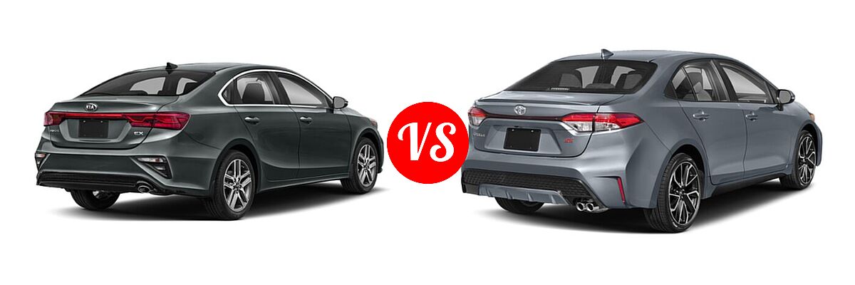 2020 Kia Forte Sedan LXS vs. 2020 Toyota Corolla Sedan SE / XSE - Rear Right Comparison
