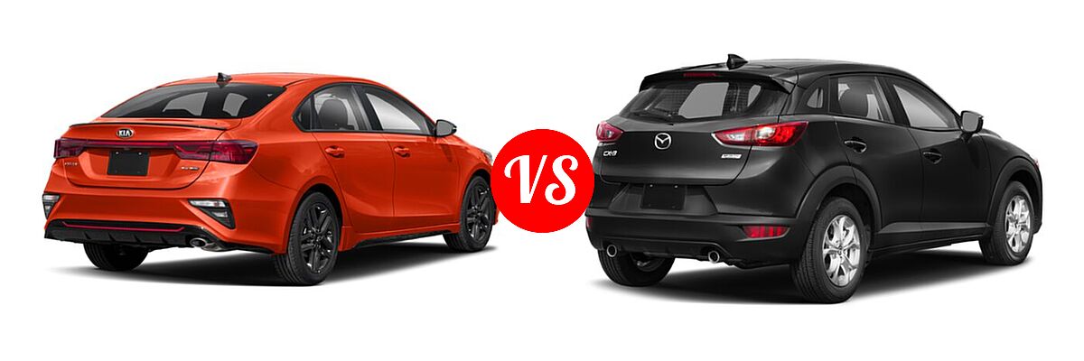 2020 Kia Forte Sedan GT-Line vs. 2020 Mazda CX-3 Sedan Sport - Rear Right Comparison