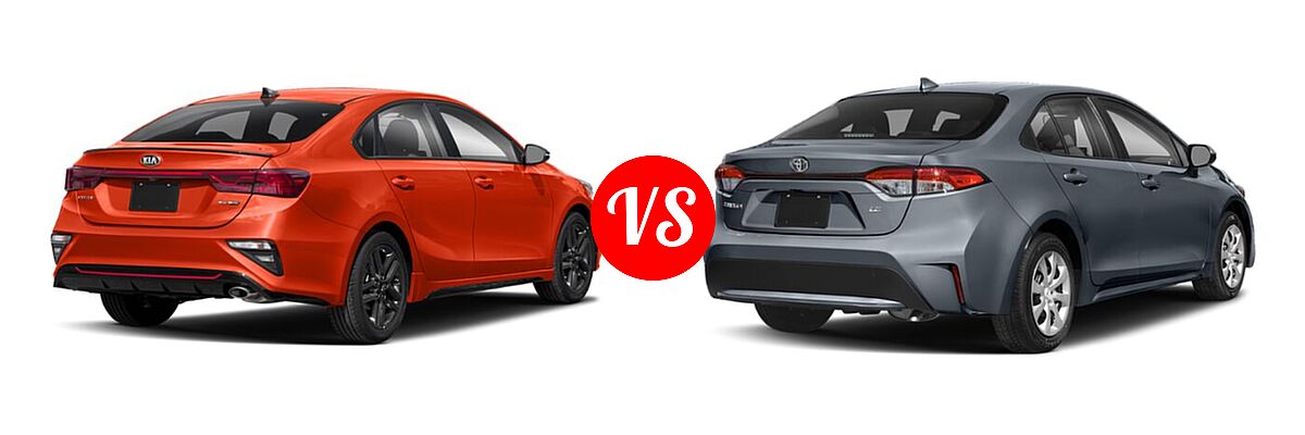 2020 Kia Forte Sedan GT-Line vs. 2020 Toyota Corolla Sedan Nightshade - Rear Right Comparison