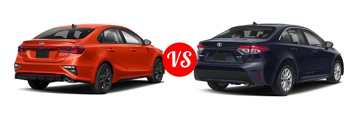 2020 Kia Forte Sedan GT-Line vs. 2020 Toyota Corolla Sedan XLE - Rear Right Comparison