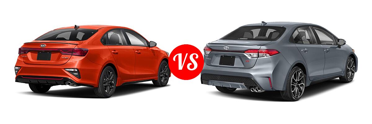 2020 Kia Forte Sedan GT-Line vs. 2020 Toyota Corolla Sedan SE / XSE - Rear Right Comparison