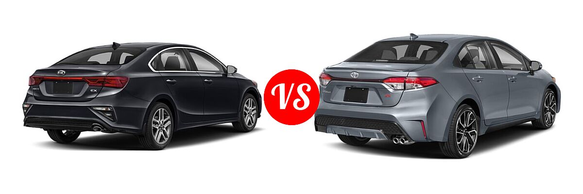 2020 Kia Forte Sedan EX vs. 2020 Toyota Corolla Sedan SE / XSE - Rear Right Comparison