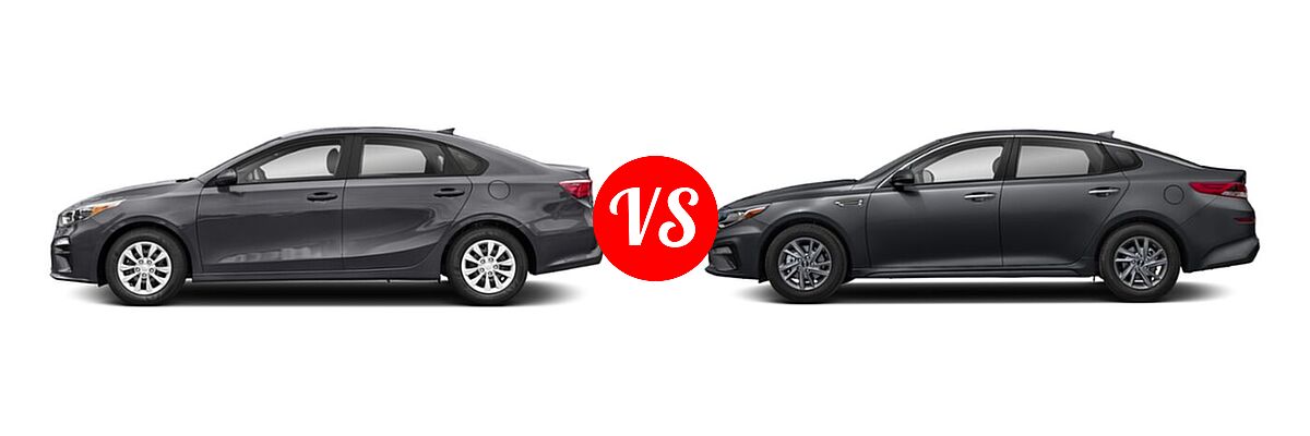 2020 Kia Forte Sedan FE vs. 2020 Kia Optima Sedan LX - Side Comparison