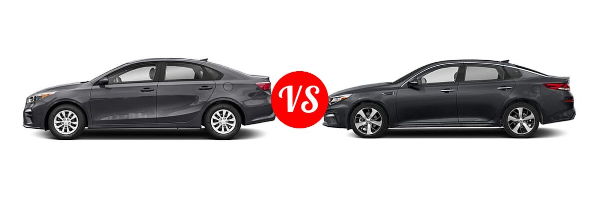 2020 Kia Forte Sedan FE vs. 2020 Kia Optima Sedan S - Side Comparison