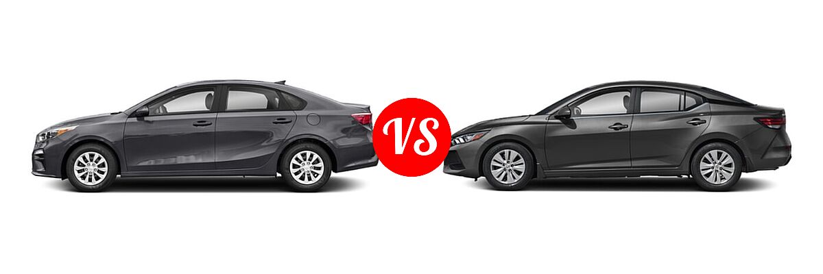 2020 Kia Forte Sedan FE vs. 2020 Nissan Sentra Sedan S / SV - Side Comparison