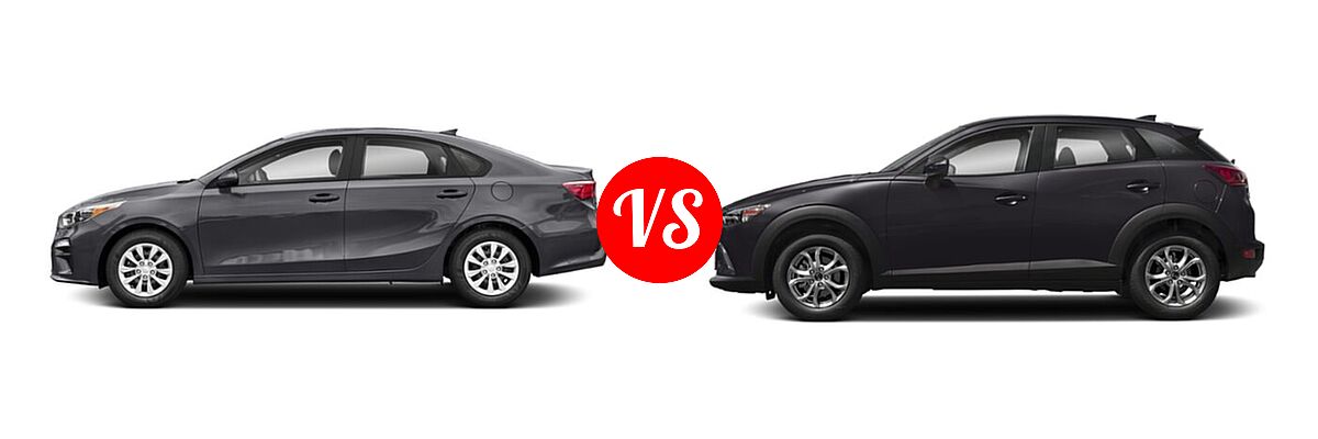 2020 Kia Forte Sedan FE vs. 2020 Mazda CX-3 Sedan Sport - Side Comparison