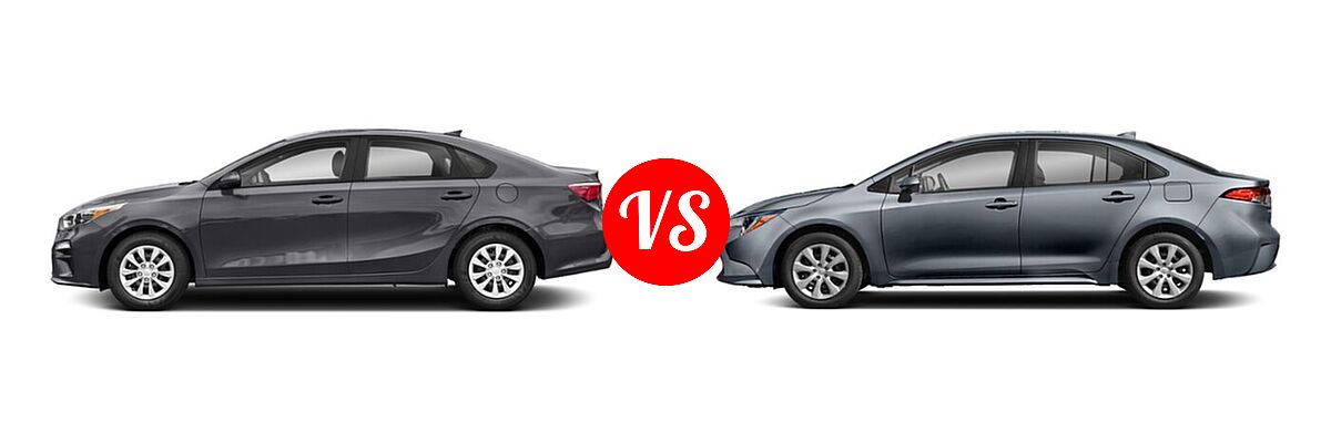 2020 Kia Forte Sedan FE vs. 2020 Toyota Corolla Sedan Nightshade - Side Comparison