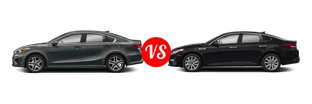 2020 Kia Forte Sedan LXS vs. 2020 Kia Optima Sedan EX Premium - Side Comparison