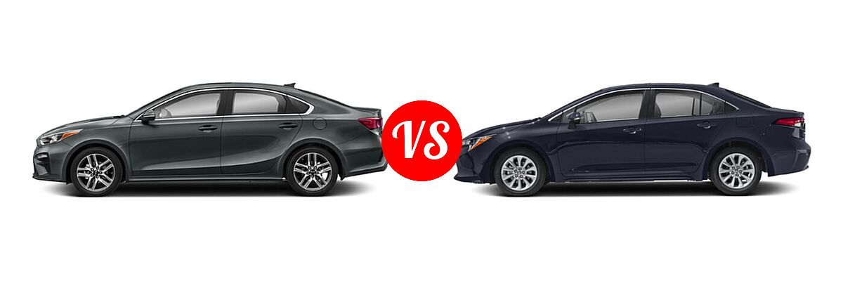 2020 Kia Forte Sedan LXS vs. 2020 Toyota Corolla Sedan XLE - Side Comparison