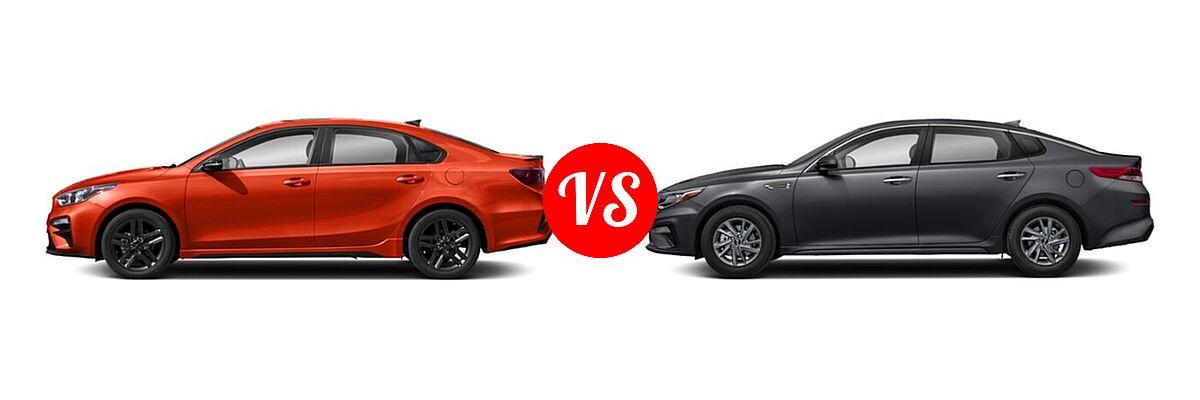 2020 Kia Forte Sedan GT-Line vs. 2020 Kia Optima Sedan LX - Side Comparison