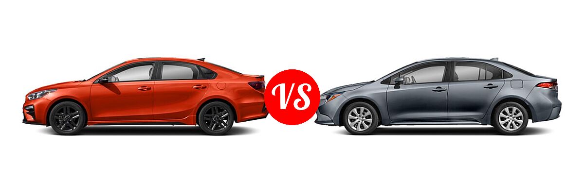 2020 Kia Forte Sedan GT-Line vs. 2020 Toyota Corolla Sedan Nightshade - Side Comparison