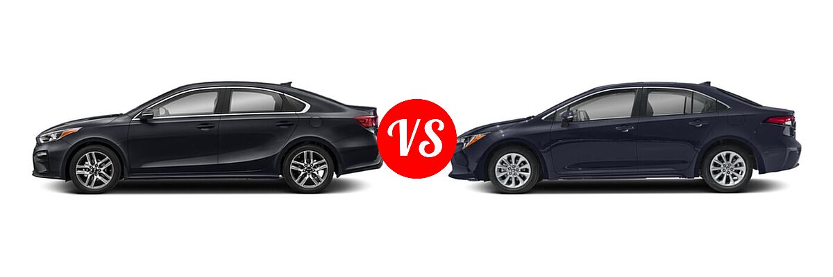 2020 Kia Forte Sedan EX vs. 2020 Toyota Corolla Sedan XLE - Side Comparison