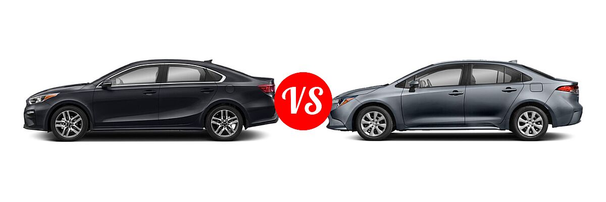 2020 Kia Forte Sedan EX vs. 2020 Toyota Corolla Sedan L / LE - Side Comparison