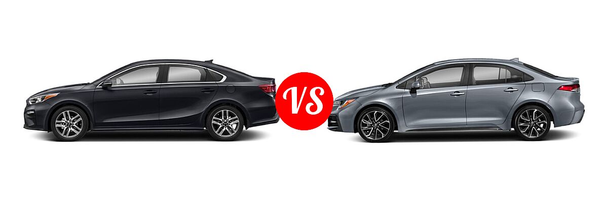 2020 Kia Forte Sedan EX vs. 2020 Toyota Corolla Sedan SE / XSE - Side Comparison