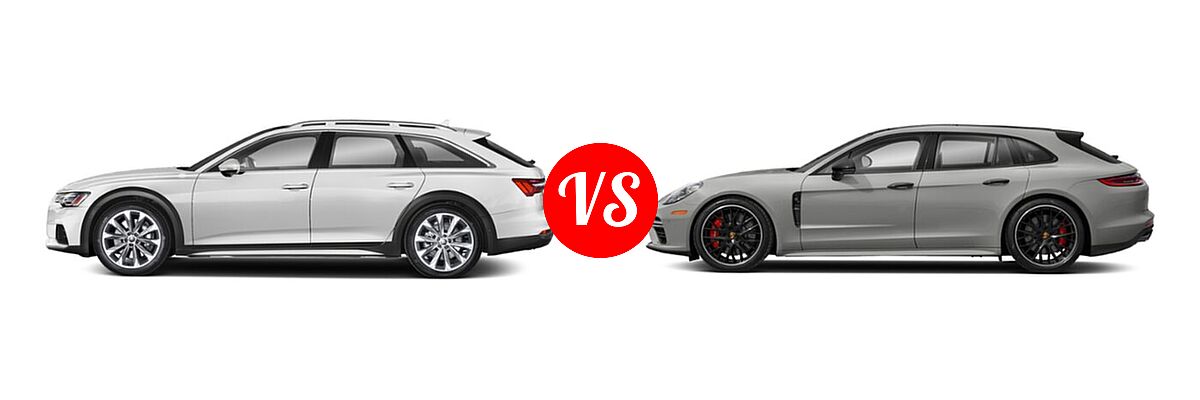 2020 Audi A6 allroad Wagon Premium Plus / Prestige vs. 2020 Porsche Panamera Sport Turismo Wagon 4 / 4S / GTS / Turbo - Side Comparison