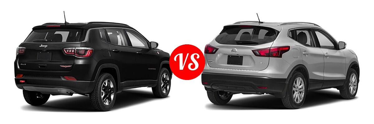 2019 Jeep Compass SUV Trailhawk vs. 2019 Nissan Rogue Sport SUV S / SV - Rear Right Comparison