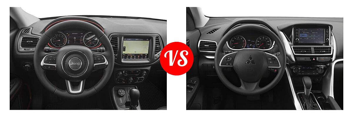 2019 Jeep Compass SUV Trailhawk vs. 2019 Mitsubishi Eclipse Cross SUV ES / LE / SE / SEL - Dashboard Comparison