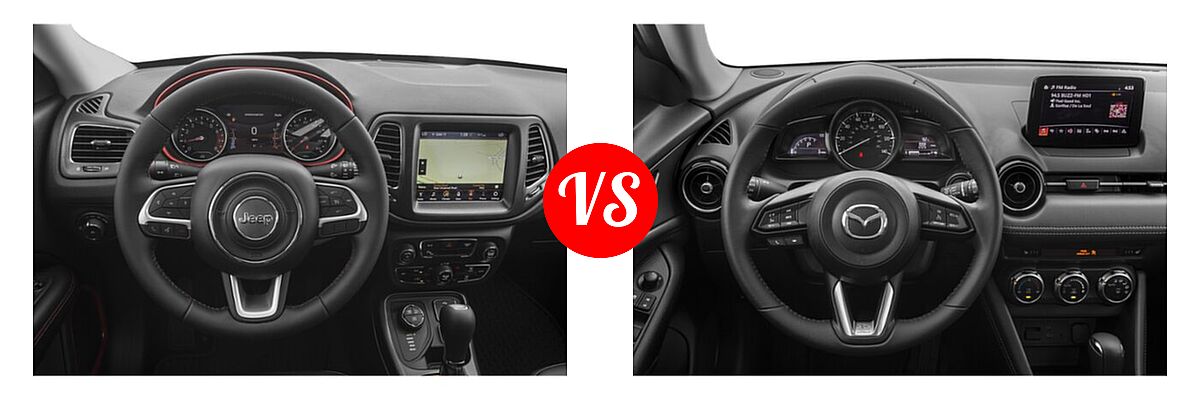 2019 Jeep Compass SUV Trailhawk vs. 2019 Mazda CX-3 SUV Touring - Dashboard Comparison
