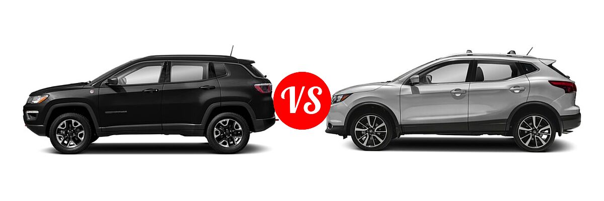 2019 Jeep Compass SUV Trailhawk vs. 2019 Nissan Rogue Sport SUV SL - Side Comparison