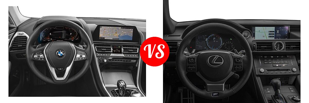 2020 BMW 8 Series Coupe 840i vs. 2018 Lexus RC F Coupe RWD - Dashboard Comparison