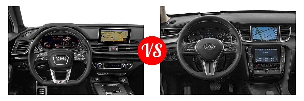 2020 Audi SQ5 SUV Premium / Premium Plus / Prestige vs. 2019 Infiniti QX50 SUV ESSENTIAL / LUXE / PURE - Dashboard Comparison